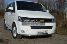 Пороги овальные с накладкой 120х60 мм Volkswagen Multivan 2013